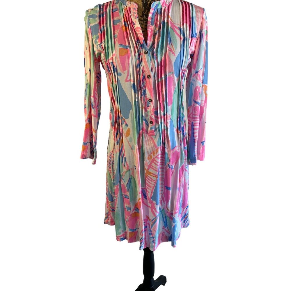 Lilly Pulitzer Dress Women's XS Colorful Abstract Print Tunic Beachy Classy